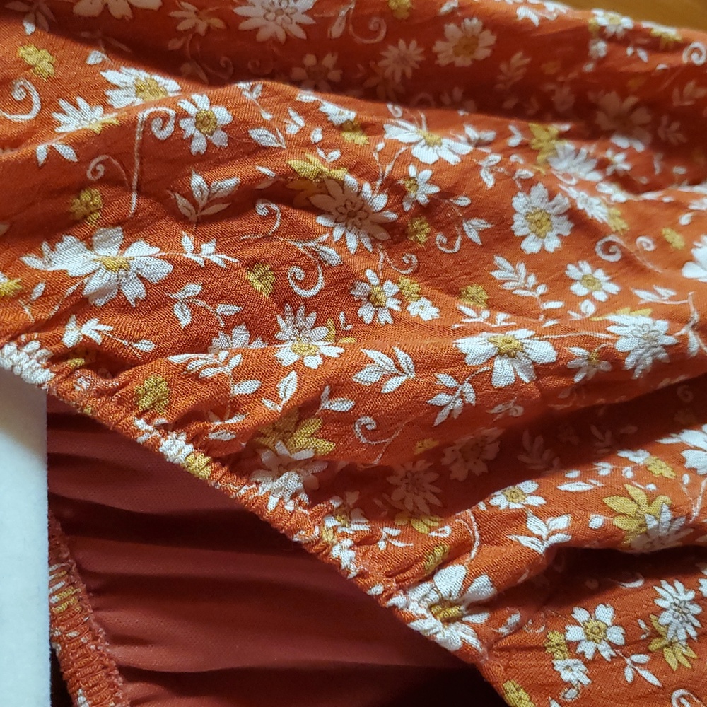 Orange Floral Dress - Picture 8 of 9